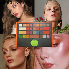 30 Colors Eyeshadow Palette Matte Natural Shimmer Finish Blush Contouring