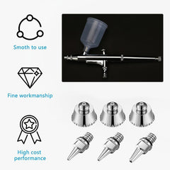 10Pcs Airbrush Nozzle Needle Cap Kit w/ Wrench Replacement Parts 0.2 0.3 0.5mm