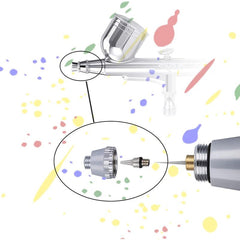 10Pcs Airbrush Nozzle Needle Cap Kit w/ Wrench Replacement Parts 0.2 0.3 0.5mm
