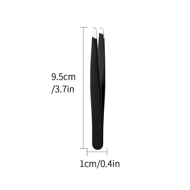 4pcs Stainless Steel Tweezers Set with Storage Box