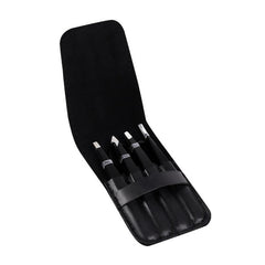 4pcs Stainless Steel Tweezers Set with Storage Box