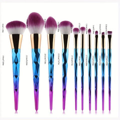 Colorful Makeup Brush Kit Soft Bristles for Eyeshadow Foundation Blush
