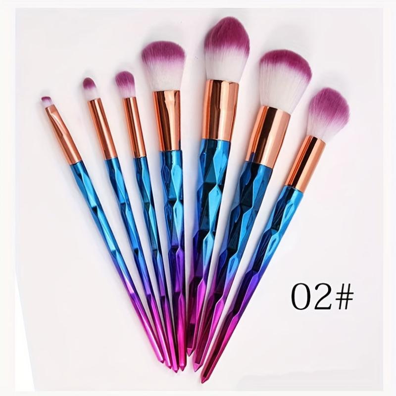 Colorful Makeup Brush Kit Soft Bristles for Eyeshadow Foundation Blush