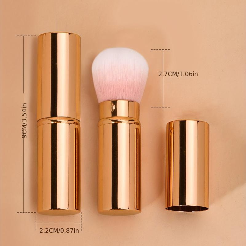 1pc Portable Retractable Makeup Brush Set Travel Face Blush Brush with Cap