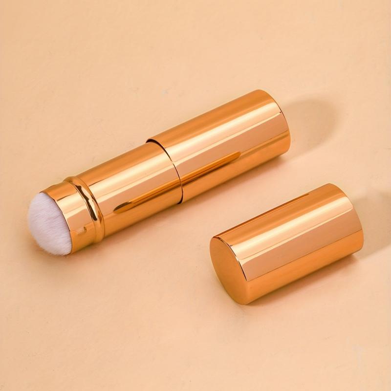 1pc Portable Retractable Makeup Brush Set Travel Face Blush Brush with Cap