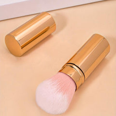 1pc Portable Retractable Makeup Brush Set Travel Face Blush Brush with Cap