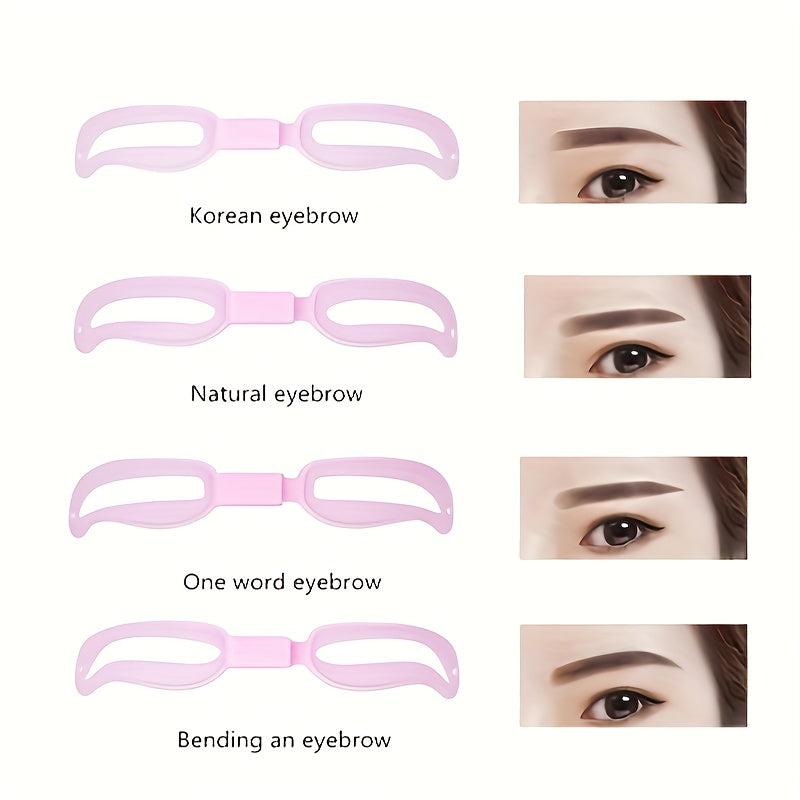 4pcs Eyebrow Shaping Template Reusable Stencil Eyelash Mascara