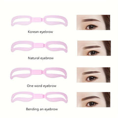 4pcs Eyebrow Shaping Template Reusable Stencil Eyelash Mascara