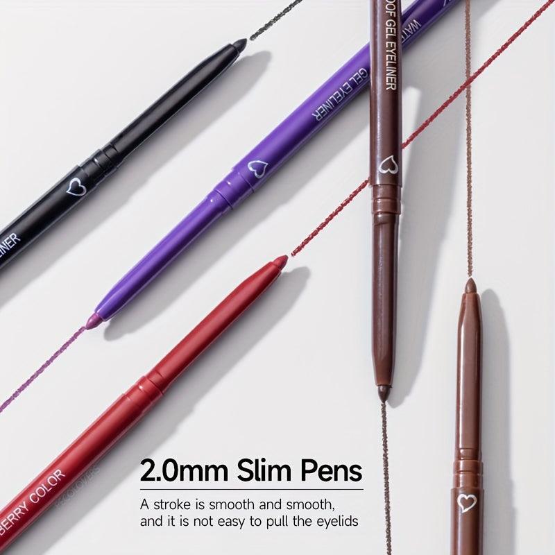 Waterproof Eyeliner Gel Pen - 6 Colors Smooth Proof and Rich