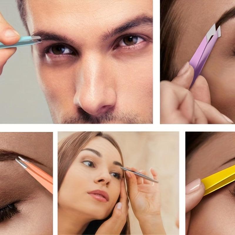 4Pcs Tweezers Set With Eyelashes Separator Comb Professional Anti rust Alloy