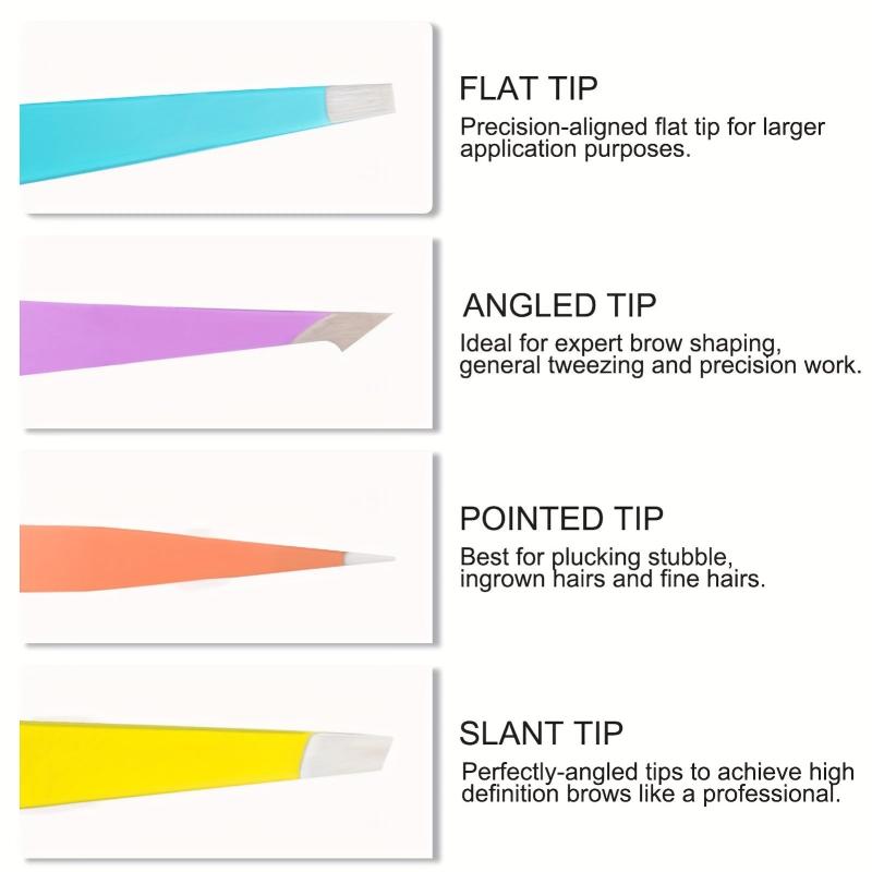 4Pcs Tweezers Set With Eyelashes Separator Comb Professional Anti rust Alloy