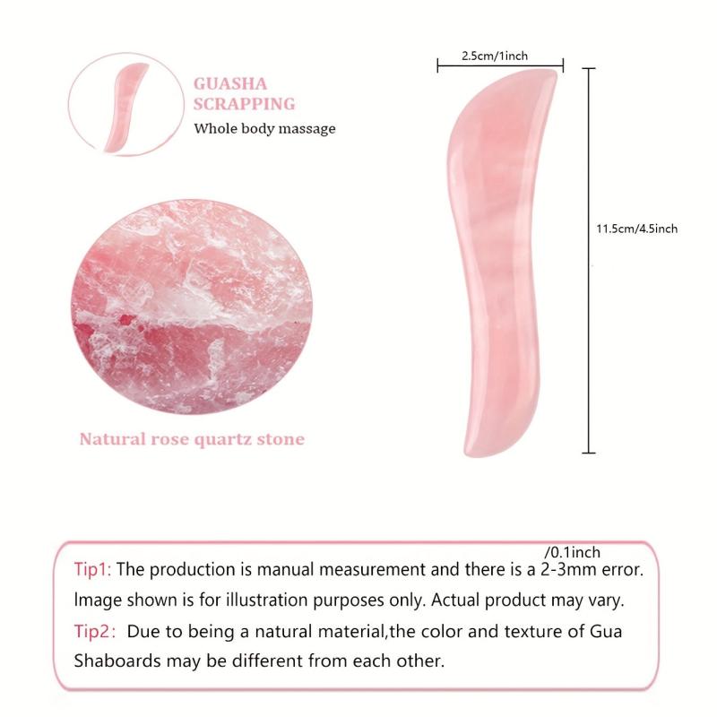 Natural Pink S Shaped Gua Sha Plate for Shoulder and Neck Scraper