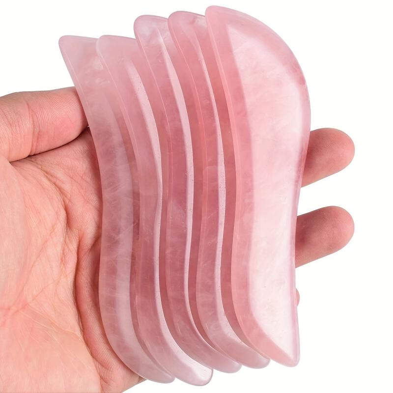 Natural Pink S Shaped Gua Sha Plate for Shoulder and Neck Scraper