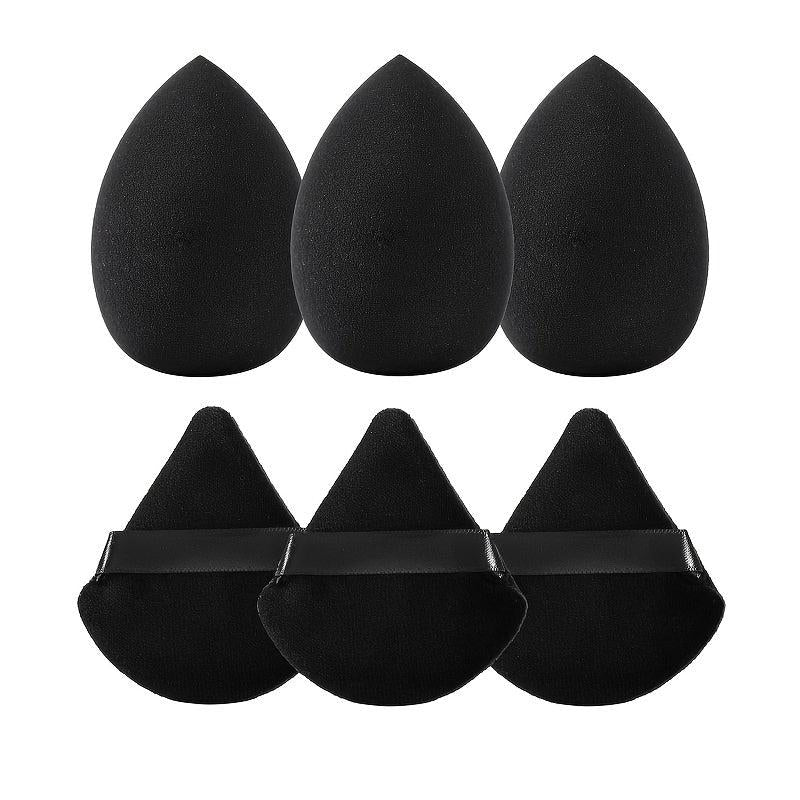 6pcs Makeup Sponge & Powder Puff, Wet And Dry Dual Use, Egg Shaped