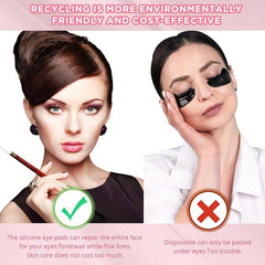 6 Silicone Eye Wrinkle Pads for Smoothing, Reusable Under Eye Patches