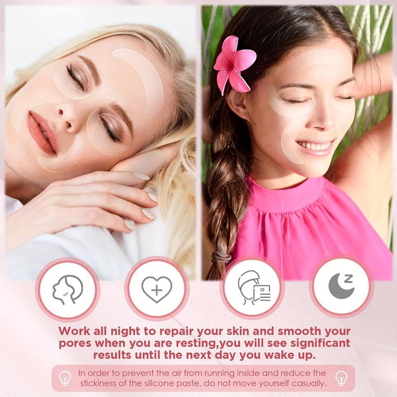 6 Silicone Eye Wrinkle Pads for Smoothing, Reusable Under Eye Patches