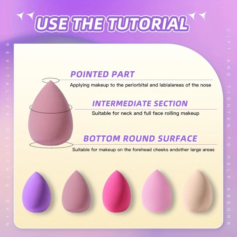 15pcs Mini Makeup Sponge Set for Wet and Dry Use - Ideal for Beginners