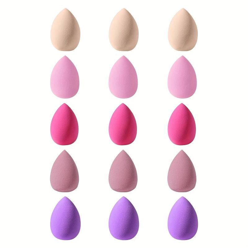 15pcs Mini Makeup Sponge Set for Wet and Dry Use - Ideal for Beginners