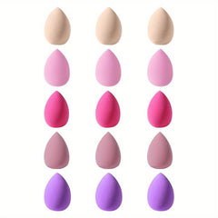 15pcs Mini Makeup Sponge Set for Wet and Dry Use - Ideal for Beginners
