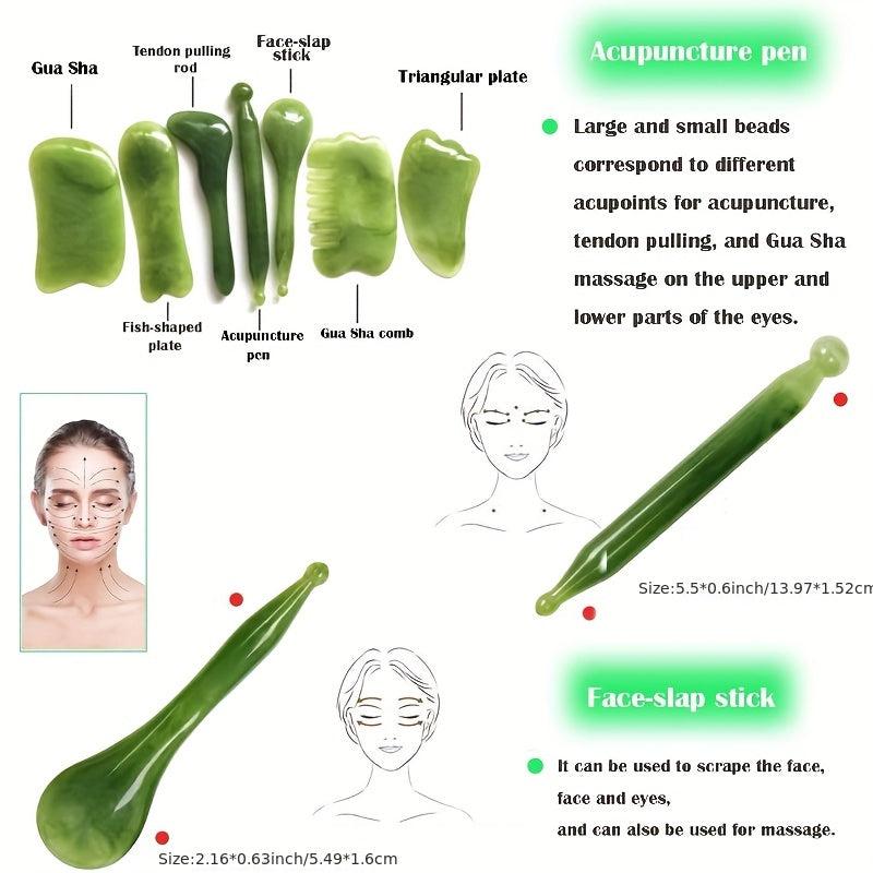 Gua Sha Facial Tools Scraping Massage Set for Lymphatic Drainage