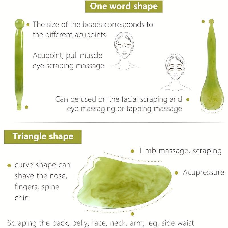 Gua Sha Facial Tools Scraping Massage Set for Lymphatic Drainage