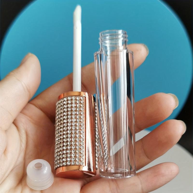 5ml Empty Lip Gloss Tube Crystal Clear Lip Balm Bottle with Brush Refillable