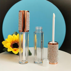 5ml Empty Lip Gloss Tube Crystal Clear Lip Balm Bottle with Brush Refillable