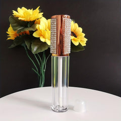 5ml Empty Lip Gloss Tube Crystal Clear Lip Balm Bottle with Brush Refillable