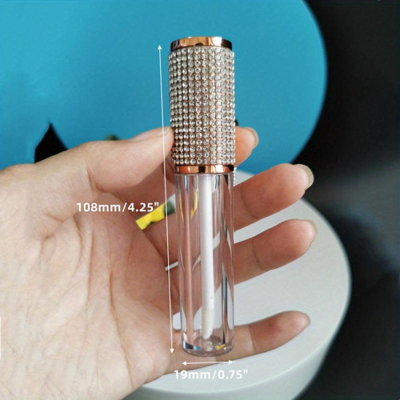 5ml Empty Lip Gloss Tube Crystal Clear Lip Balm Bottle with Brush Refillable