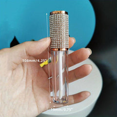5ml Empty Lip Gloss Tube Crystal Clear Lip Balm Bottle with Brush Refillable