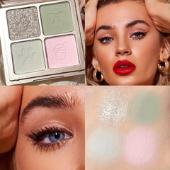 Shimmer Glitter Eyeshadow Palette Smoky Brown Pink Highlighter