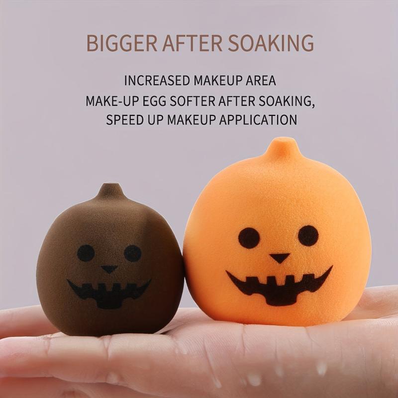 3 Pcs Halloween Makeup Sponge Pumpkin Shaped Beauty Foundation Mixing Sponge