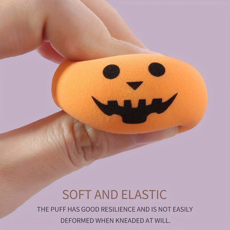 3 Pcs Halloween Makeup Sponge Pumpkin Shaped Beauty Foundation Mixing Sponge