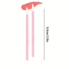 50 Pcs Disposable Hollow Lip Brush Mini Portable Lipstick Lip Gloss