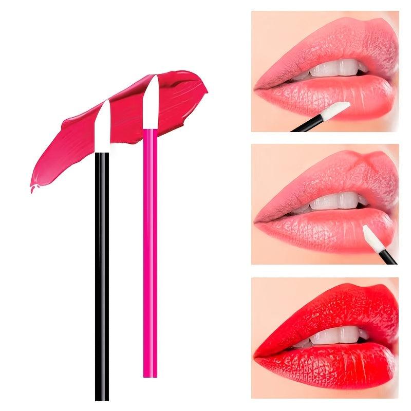 50 Pcs Disposable Hollow Lip Brush Mini Portable Lipstick Lip Gloss