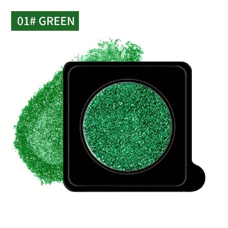 Green Monochrome Glitter Eyeshadow Powder for Stage Makeup
