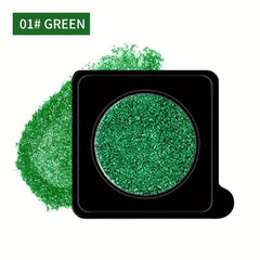 Green Monochrome Glitter Eyeshadow Powder for Stage Makeup