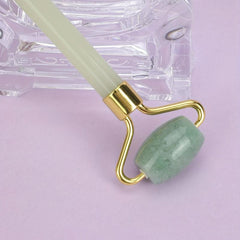Natural Jade Roller For Face Massager Acrylic Handle Men Women Green