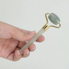 Natural Jade Roller For Face Massager Acrylic Handle Men Women Green