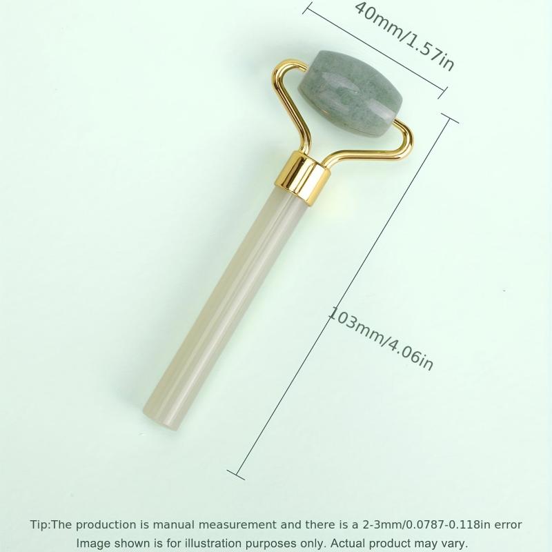 Natural Jade Roller For Face Massager Acrylic Handle Men Women Green