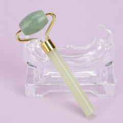Natural Jade Roller For Face Massager Acrylic Handle Men Women Green
