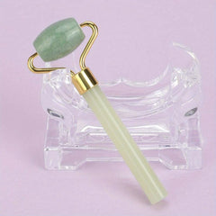 Natural Jade Roller For Face Massager Acrylic Handle Men Women Green