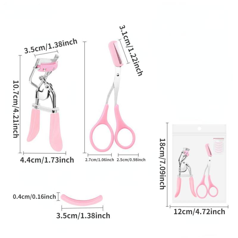 Eyebrow Scissors & Lash Curler Set with Comb