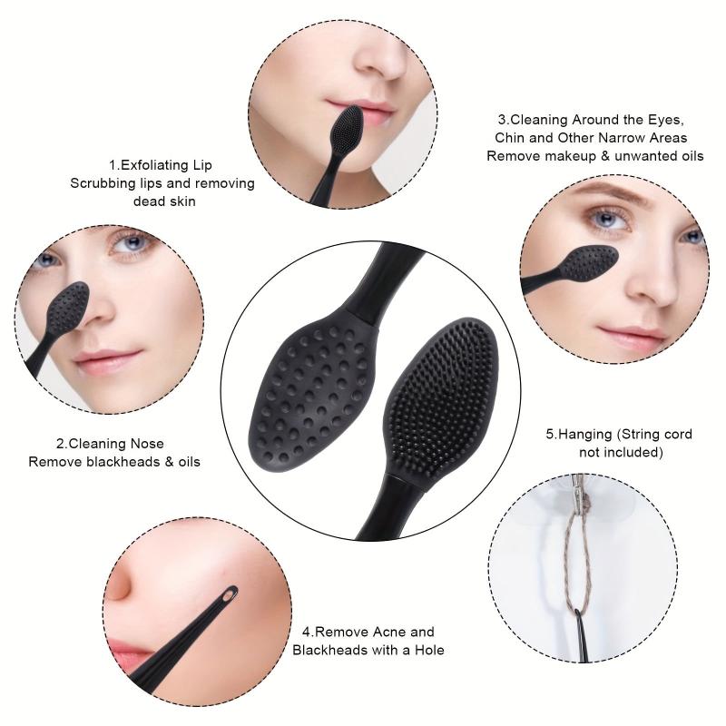 8 Pack Silicone Lip Scrub Brushes Double Sided Exfoliating Lip Brush