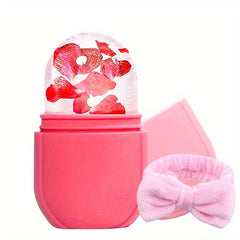 Ice Face Roller & Headband Set Reusable Face Massage Ice Mold