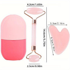 Ice Face Roller & Headband Set Reusable Face Massage Ice Mold
