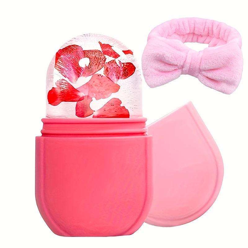 Ice Face Roller & Headband Set Reusable Face Massage Ice Mold