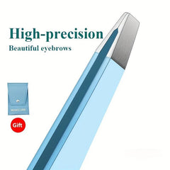 4Pc Eyebrows Tweezers Set w/ Leather Case for Precision Hair Removal