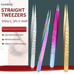 4pcs Stainless Steel Eyelash Extension Tweezers High Precision Straight Lash