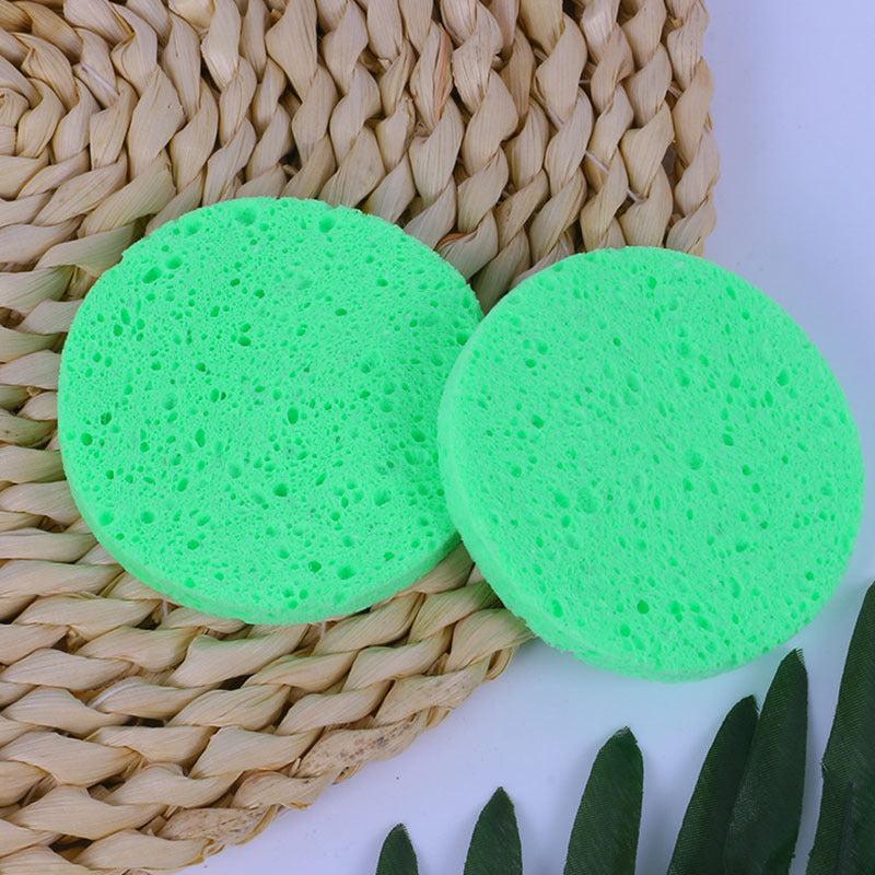 5pcs Natural Wood Sponge Face Round Makeup Remover Tool
